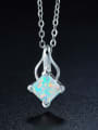 thumb Square Opal Stone Necklace 2