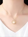 thumb Pure Silver Natural Freshwater Pearl plated 18K gold necklace 1