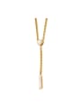 thumb Elegant Gold Plated  White Stone Alloy Sweater Chain 0