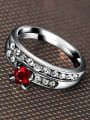 thumb Red Black Gun Plated Zircon Ring 2