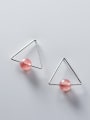 thumb 925 Sterling Silver With Rose Gold Plated Simplistic Triangle Stud Earrings 3