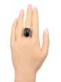 thumb Fashion Black Resin Stone Rhinestones Alloy Ring 1