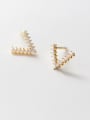 thumb 925 Sterling Silver With Gold Plated Cute Geometric Stud Earrings 0