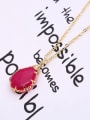 thumb Pink Water Drop Shaped Natural Stone Necklace 1