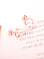 thumb Rose Gold Plated Artificial Pearls Stud Earrings 0