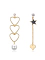 thumb Personalized Asymmetrical Hollow Heart shapes Star Stud Earrings 0