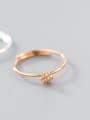thumb Exquisite Rose Gold Plated Square Shaped Rhinestone S925 Silver Ring 1