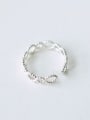 thumb Simple Hollow Rounds Band Silver Opening Ring 2