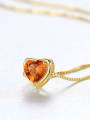 thumb Sterling silver minimalist heart-shaped semi-precious stones necklace 3