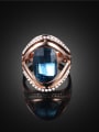 thumb Personality Blue Zircon Rose Gold Plated Ring 1