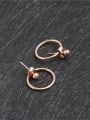 thumb Fashion Circle Rose Gold Plated Stud Earrings 1