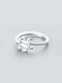 thumb Adjustable Flower Branch Shaped S925 Silver Ring 1