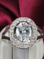 thumb 18K White Gold Plated Oval Shaped Zircon Women Ring 1