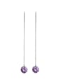 thumb 925 Sterling Silver Crystal threader earring 0