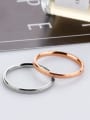 thumb Stainless Steel With Rose Gold Plated Simplistic frosted Round Band Rings 2