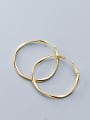 thumb 925 Sterling Silver  Fashion Wave Round Hoop Earrings 0