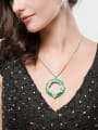 thumb Copper inlaid AAA zircon fashion Chinese style imitation jade atmosphere necklace 1