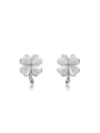 thumb Elegant leaf Shaped Opal Stud Earrings 0