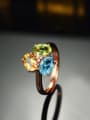 thumb Rose Gold Plated Multi-color Gemstones Ring 0