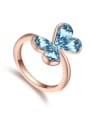 thumb Simple austrian Crystals Butterfly Alloy Ring 2
