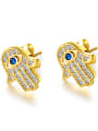 thumb Stainless Steel With Gold Plated Personality Evil Eye Stud Earrings 0