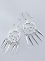 thumb 925 Sterling Silver With Platinum Plated Fashion Hollow Beads  Tassel Earrings 3