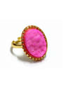 thumb Exaggerated Oval Natural Crystal Gold Plated Ring 1