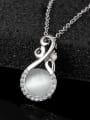 thumb Fashion 925 Sterling Silver Opal stone Cubic Zirconias Pendant 1