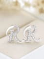 thumb Micro Pave Letter R Stud Earrings 2