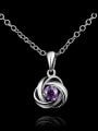 thumb Exquisite Purple Zircon 925 Sterling Silver Pendant 0