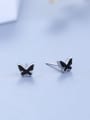 thumb Tiny Black Butterfly 925 Silver Stud Earrings 0