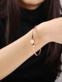 thumb Personality Rose Gold Plated Copper Bead Bangle 1