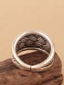 thumb Punk Woven Silver Handmade Ring 4