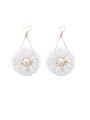 thumb Alloy With Rose Gold Plated Personality  Wool Flower Drop Earrings 3