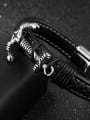 thumb Punk style Ship Anchor Artificial Leather Men Bracelet 2