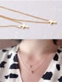 thumb Titanium With Gold Plated Simplistic Cross Multi Strand Necklaces 1
