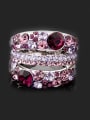 thumb Exaggerated Cubic Rhinestone-covered Three-band Alloy Ring 1