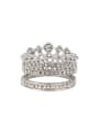 thumb Fashion Crown Cubic White Rhinestones Alloy Ring Set 0