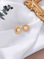 thumb Alloy With Gold Plated Simplistic Round  Imitation Pearl Stud Earrings 2
