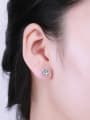 thumb Women Flower Shaped Zircon Earrings 1
