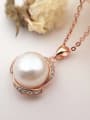 thumb Rose Gold Plated Freshwater Pearl Necklace 1