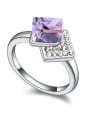 thumb Simple Cubic austrian Crystals Alloy Ring 3