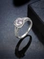 thumb Elegant Square Shaped 925 Silver Zircon Ring 1