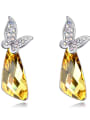 thumb Fashion austrian Crystals Butterfly Alloy Earrings 2