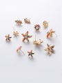 thumb Alloy With  Artificial Pearl  Bohemia Colorful Sea Star Round Stud Earrings 2