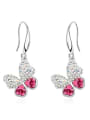 thumb Fashion austrian Crystals-covered Butterfly Alloy Earrings 4