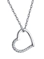 thumb 925 Sterling Silver With Cubic Zirconia  Simplistic Heart Locket Necklace 0