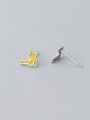 thumb 925 Sterling Silver With Platinum Plated Cute Little Bird Stud Earrings 2