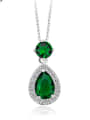 thumb Copper inlay AAA zircon colorful drop type necklace 0