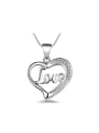 thumb Fashion Heart LOVE Pendant Copper Necklace 0